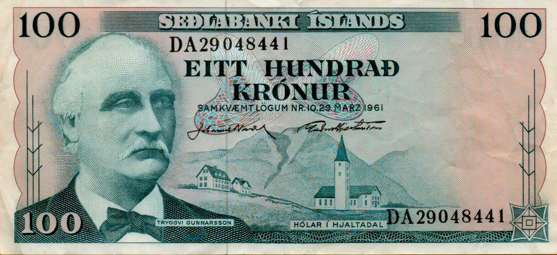 Iceland 100 1961 XF+ P-44/a12